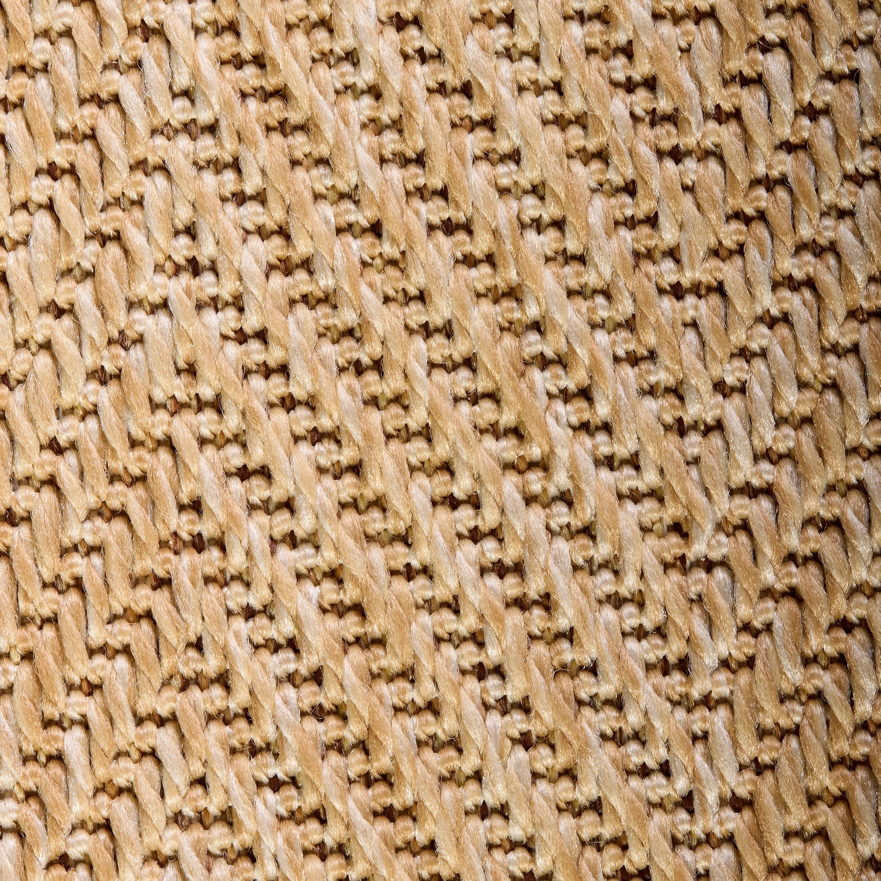 Herringbone New England Beige Rug 100% Black Cotton Border