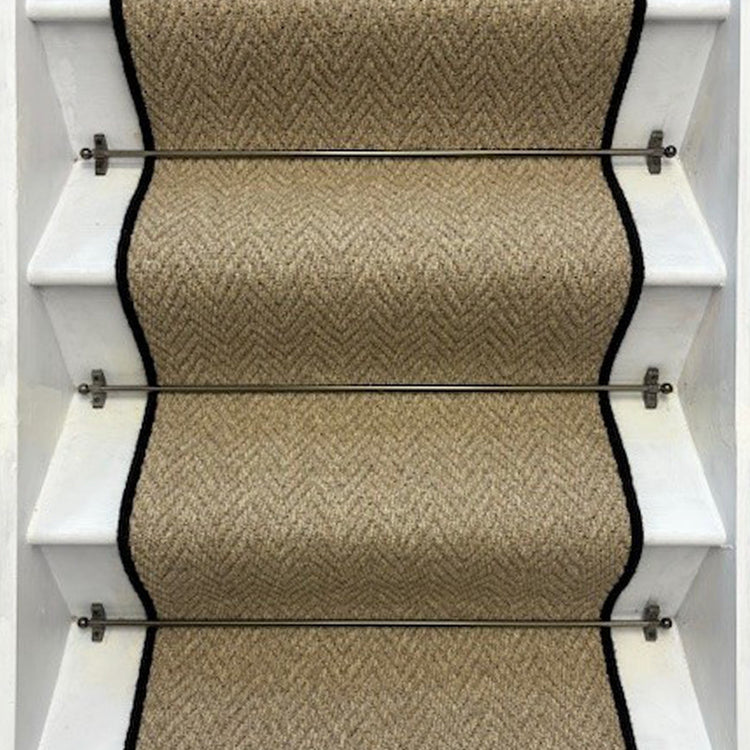 Andes Warm Beige Stair Runner With 100% Pure Wool Edge