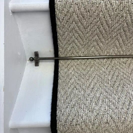 Andes Grey Stair Runner With 100% Pure Wool Edge
