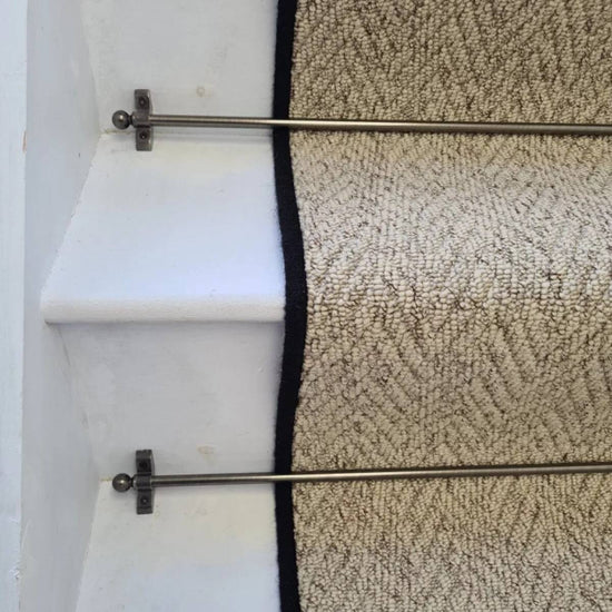 Herringbone Biscotti Stair Runner with 100 % Wool Edge