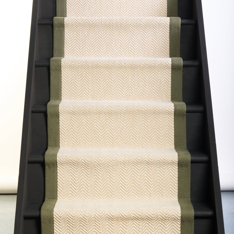 Belgravia Stair Runner with Herringbone Cotton Border