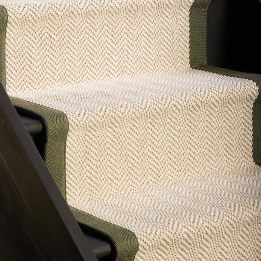Belgravia Stair Runner with Herringbone Cotton Border