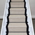 Herringbone New England Ivory Stair Runner with 100% Black Cotton Border