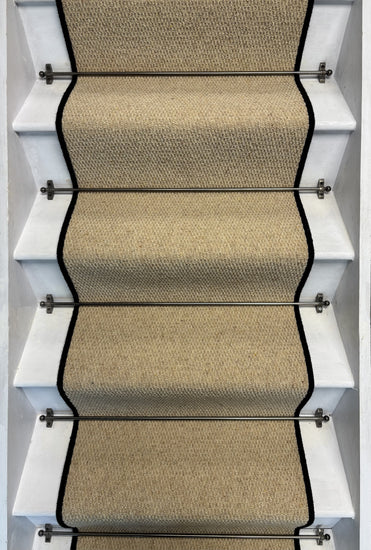 Kalahari Cream Stair Runner with 100% Wool Edge