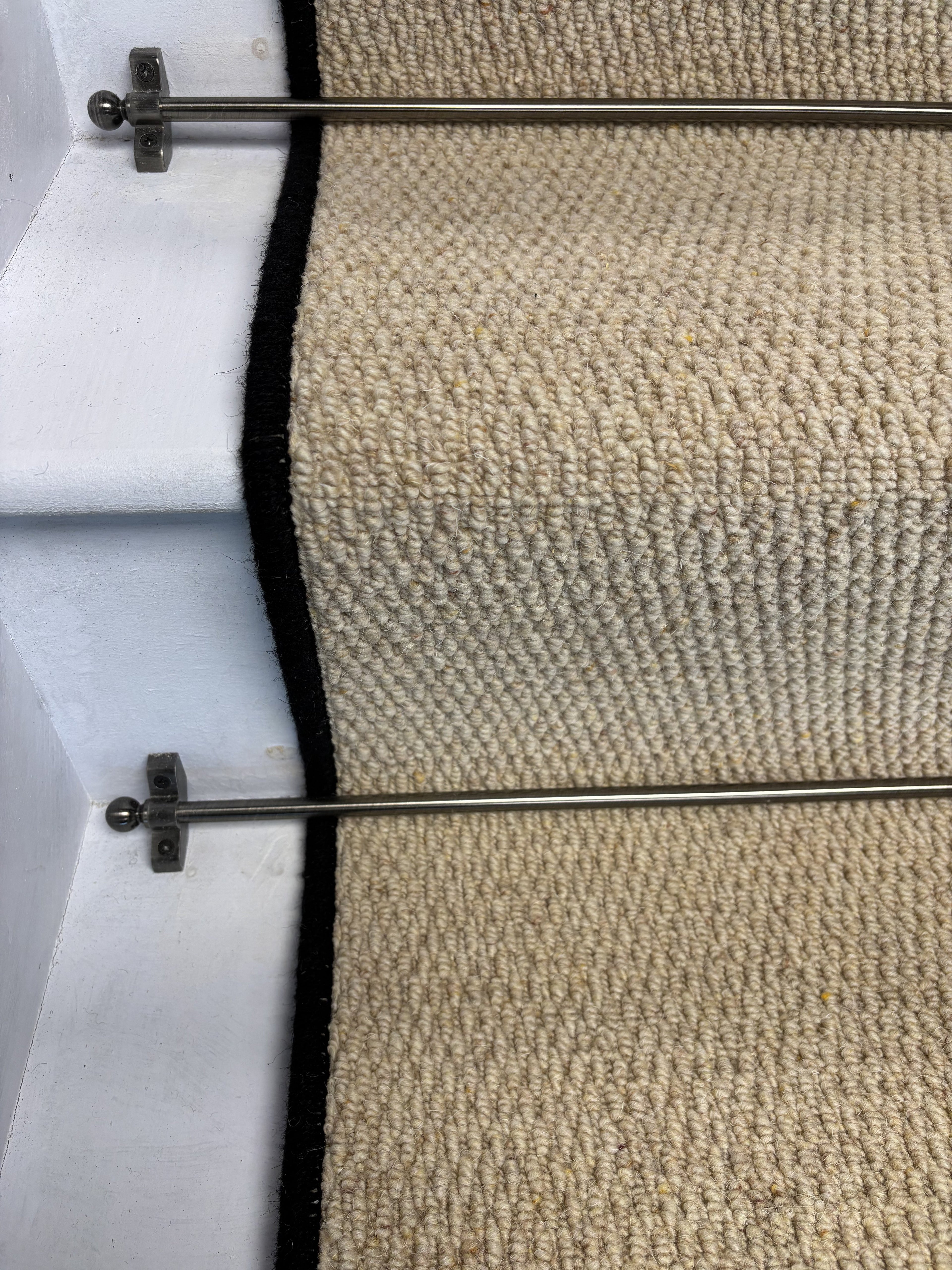 Kalahari Cream Stair Runner with 100% Wool Edge