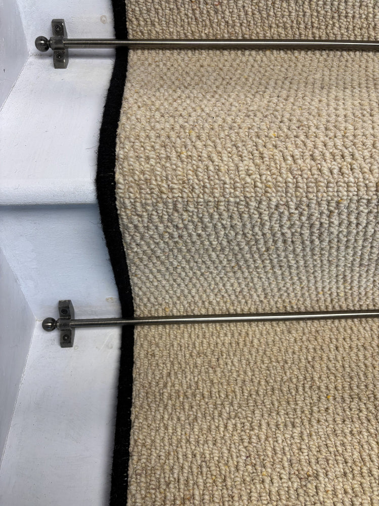 Kalahari Cream Stair Runner with 100% Wool Edge