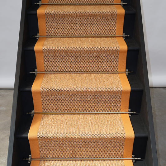 Marlowe Stair Runner with 100% Cotton Butterscotch Border