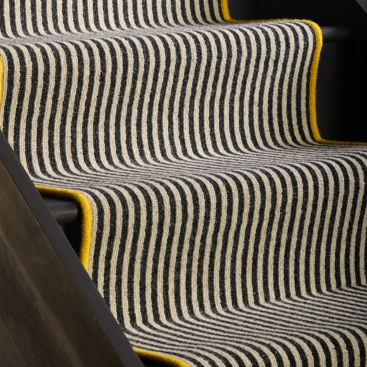 Mayfair Wool Stair Runner with 100% Wool Yellow Edge
