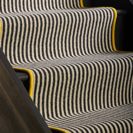 Mayfair Wool Stair Runner with 100% Wool Yellow Edge