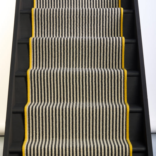 Mayfair Wool Stair Runner with 100% Wool Yellow Edge