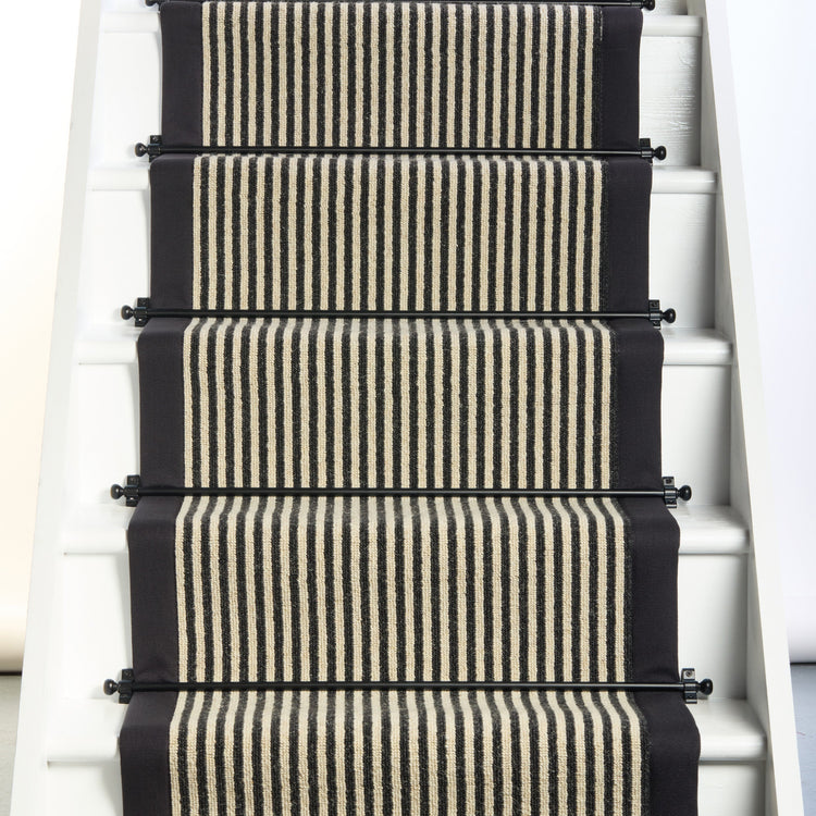Mayfair Wool Stair Runner with 100% Cotton Black Border