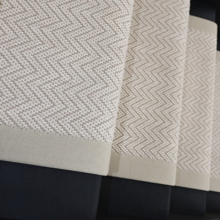 Herringbone Savoy Wool Stair Runner With 100% Sand Cotton Border