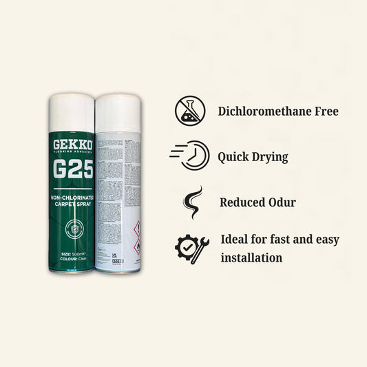 Gekko G25 Carpet Spray Adhesive Non-Chlorinated - 2 Pack (500ml)